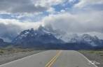 A estrada que chega à El Chaltén e ao Parque Nacional Los Glaciares, na Argentina